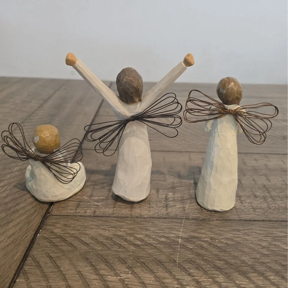 Set 3 Willow Tree Angels -Kindness Courage Giving Sculpted Hand-Painted Figure
